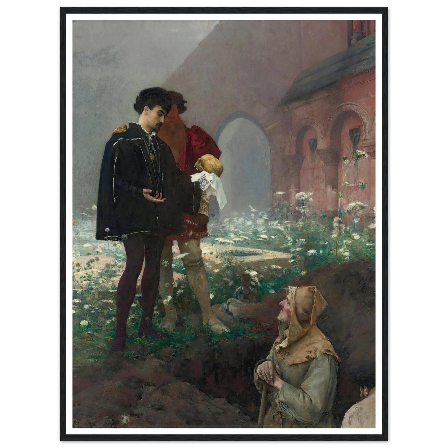 Hamlet Et Les Fossoyeurs (1884) Art Print | Pascal Adolphe Jean Dagnan Bouveret - Framed Poster - 30x40 cm / 12x16″ - Black frame
