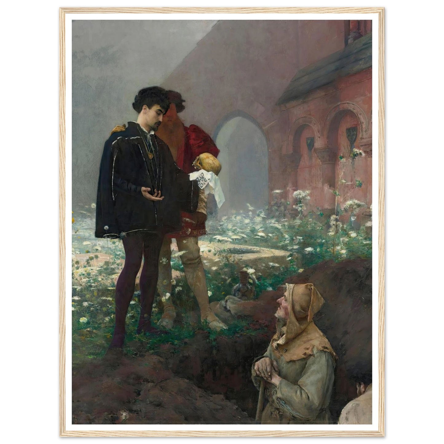 Hamlet Et Les Fossoyeurs (1884) Art Print | Pascal Adolphe Jean Dagnan Bouveret - Framed Poster - 30x40 cm / 12x16″ - Black frame