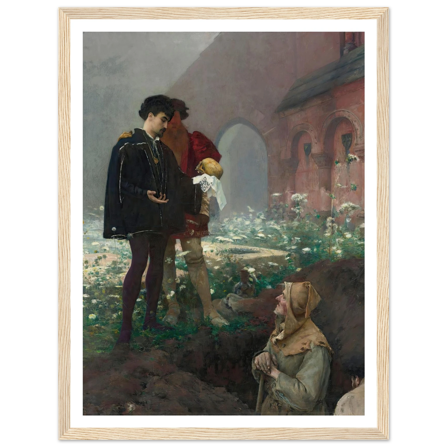 Hamlet Et Les Fossoyeurs (1884) Art Print | Pascal Adolphe Jean Dagnan Bouveret - Framed Poster - 30x40 cm / 12x16″ - Black frame