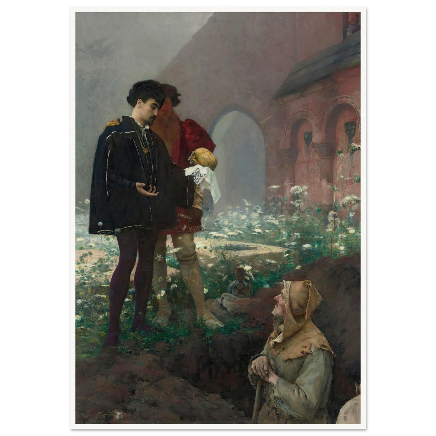Hamlet Et Les Fossoyeurs (1884) Art Print | Pascal Adolphe Jean Dagnan Bouveret - Framed Poster - 30x40 cm / 12x16″ - Black frame