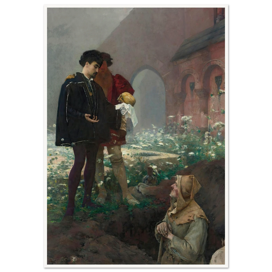 Hamlet Et Les Fossoyeurs (1884) Art Print | Pascal Adolphe Jean Dagnan Bouveret - Framed Poster - 30x40 cm / 12x16″ - Black frame