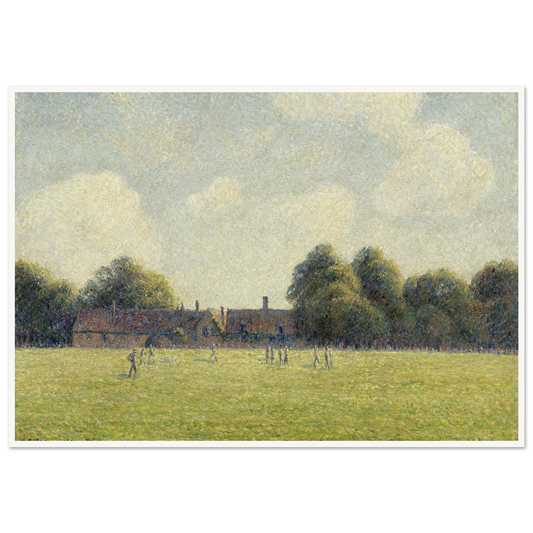 Hampton Court Green (1891) Art Print | Camille Pissarro - Framed Poster - 30x40 cm / 12x16″ - Black frame