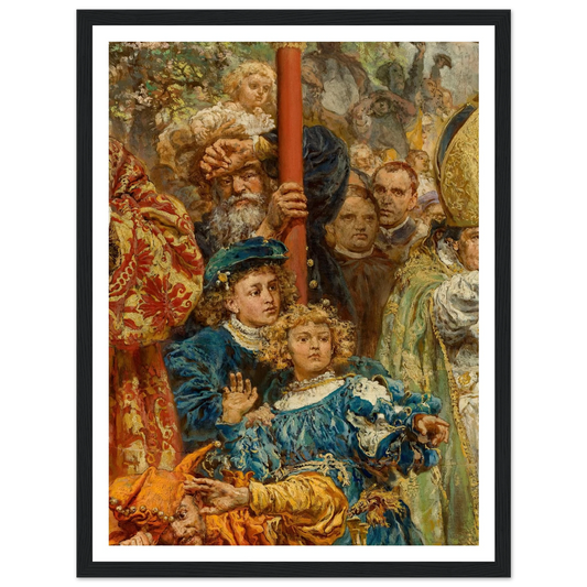 Hanging of the Sigismund bell at the Cathedral Tower in 1521 in Kraków (1874) Art Print | Jan Matejko - Framed Poster - 30x40 cm / 12x16″ - Black frame