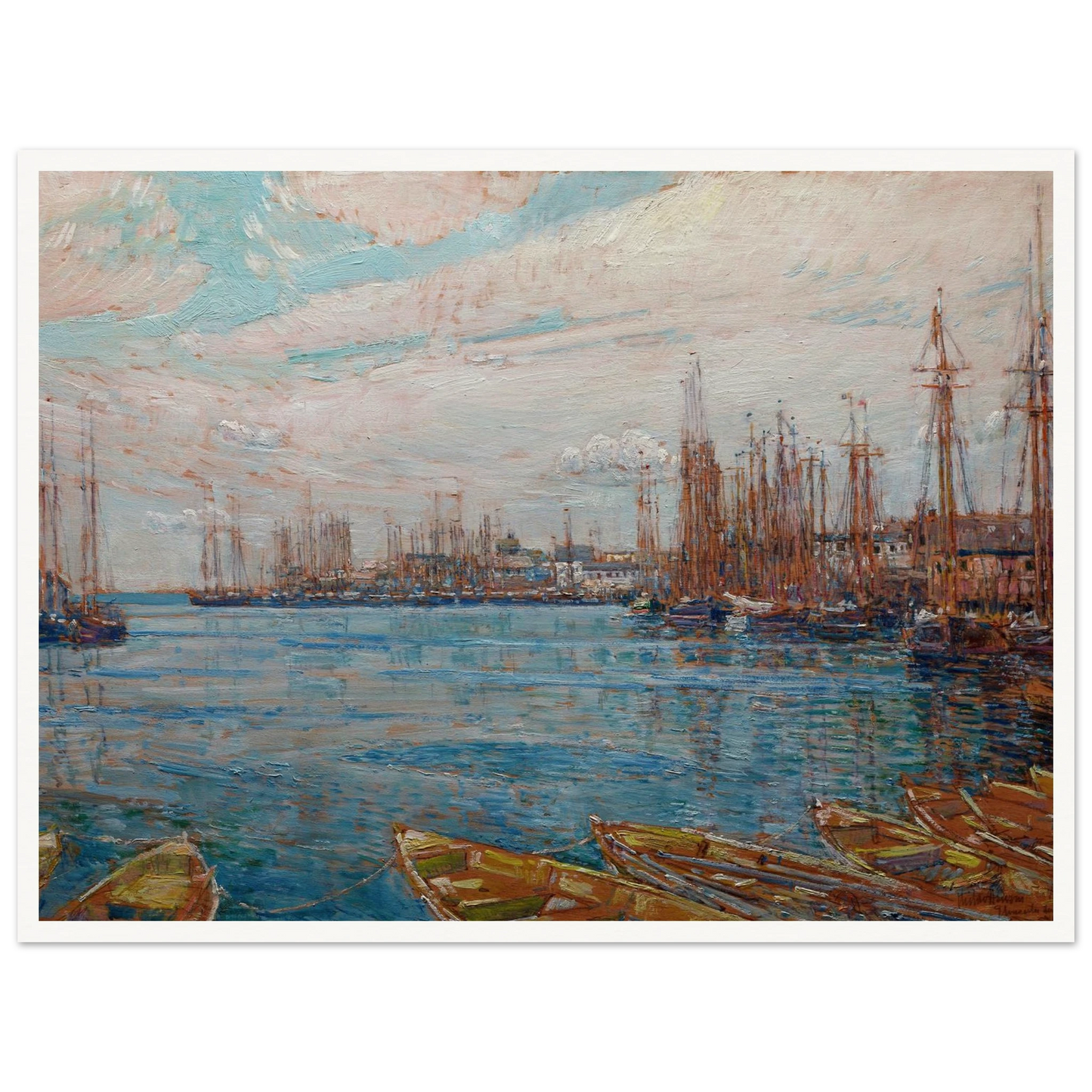 Harbor of a Thousand Masts (1919) Art Print | Childe Hassam - Framed Poster - 30x40 cm / 12x16″ - Black frame