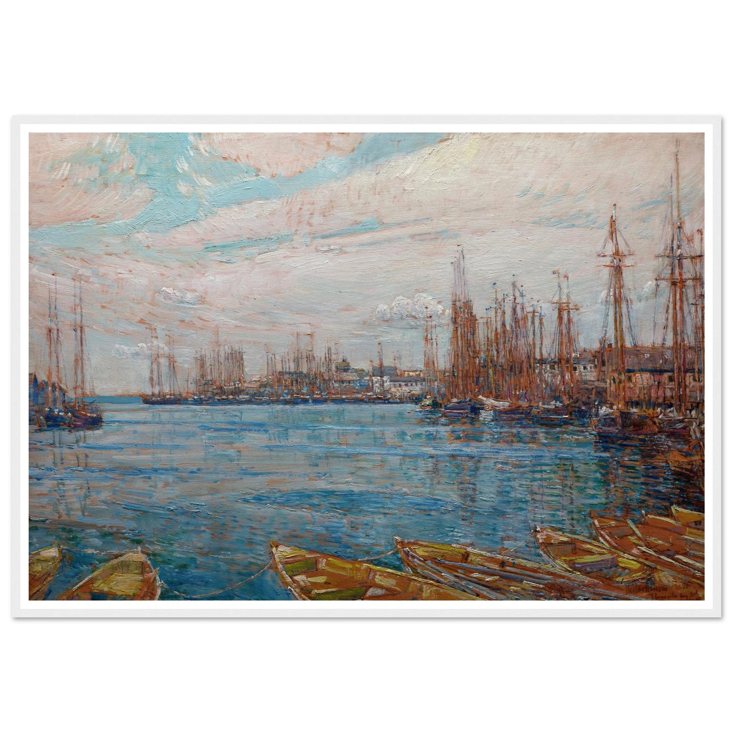 Harbor of a Thousand Masts (1919) Art Print | Childe Hassam - Framed Poster - 30x40 cm / 12x16″ - Black frame