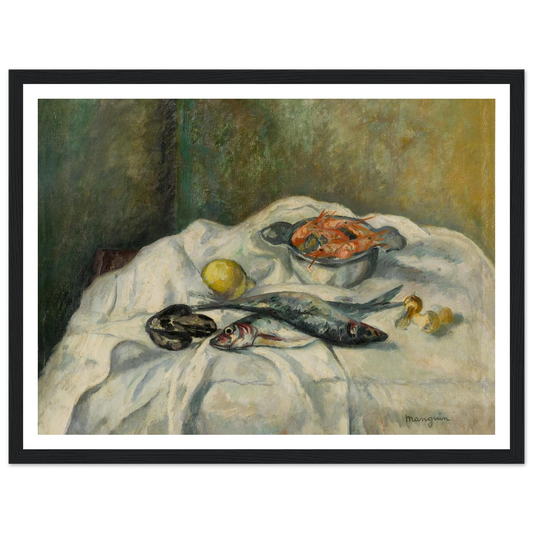 Harengs et crevettes (1934) Art Print | Henri Manguin - Framed Poster - 30x40 cm / 12x16″ - Black frame