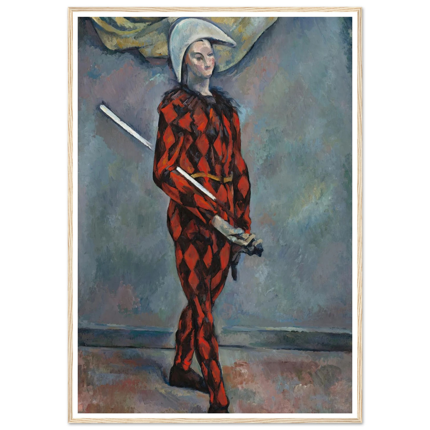 Harlequin (1888-1890) Art Print | Paul Cezanne - Framed Poster - 30x40 cm / 12x16″ - Black frame