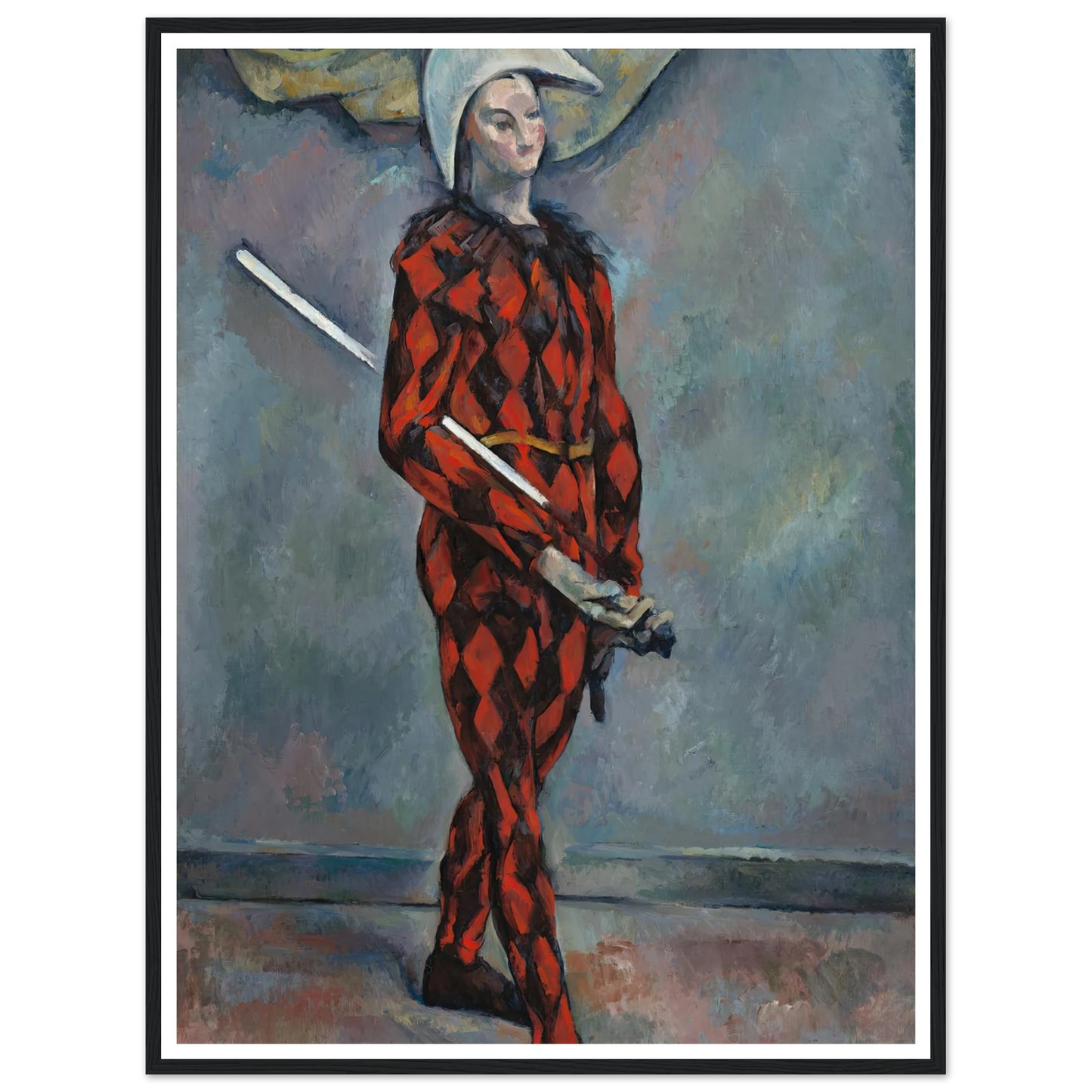 Harlequin (1888-1890) Art Print | Paul Cezanne - Framed Poster - 30x40 cm / 12x16″ - Black frame