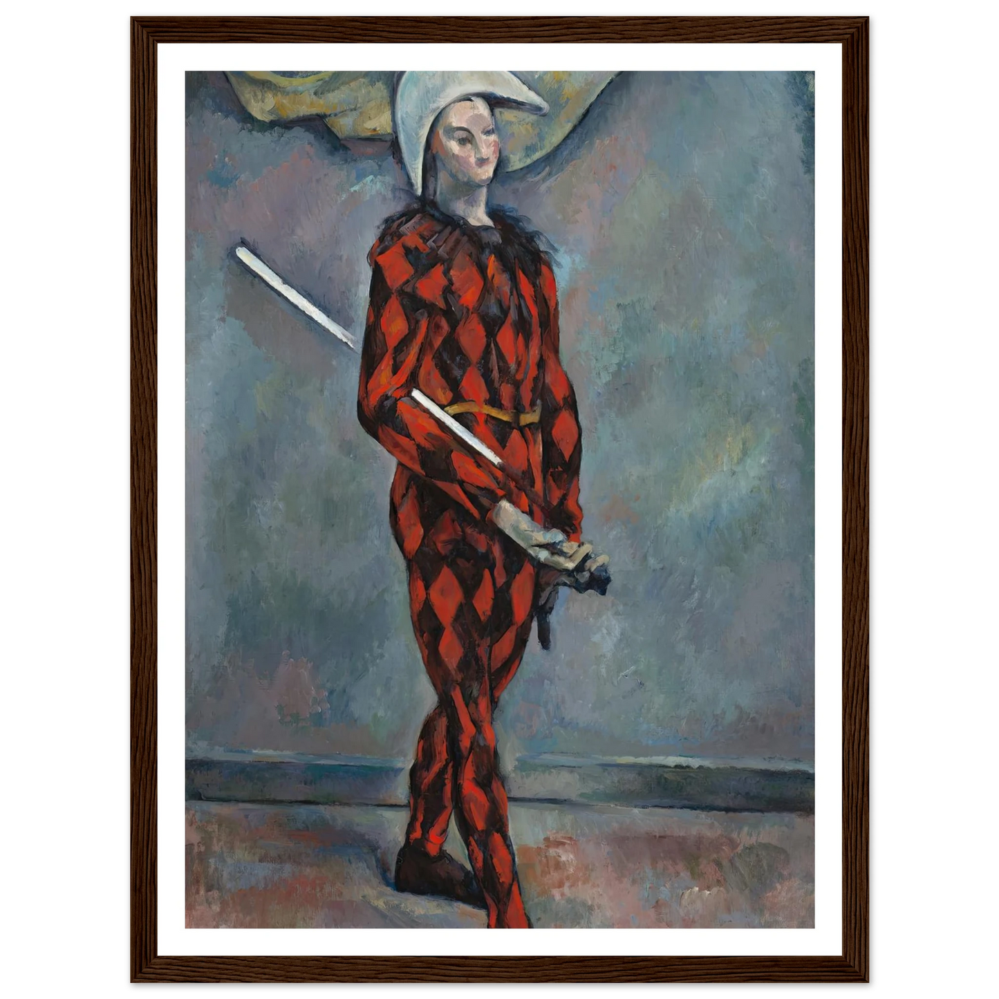 Harlequin (1888-1890) Art Print | Paul Cezanne - Framed Poster - 30x40 cm / 12x16″ - Black frame