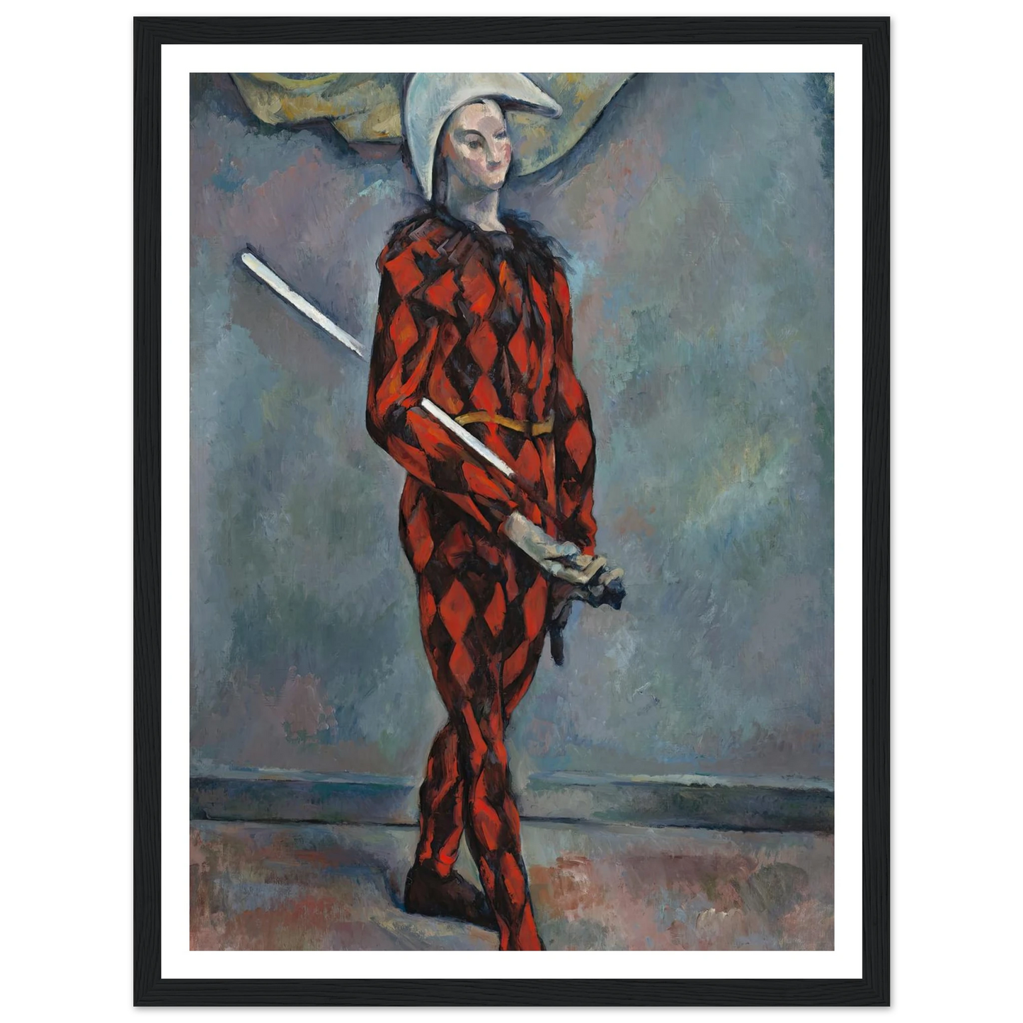 Harlequin (1888-1890) Art Print | Paul Cezanne - Framed Poster - 30x40 cm / 12x16″ - Black frame