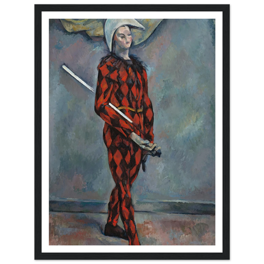 Harlequin (1888-1890) Art Print | Paul Cezanne - Framed Poster - 30x40 cm / 12x16″ - Black frame
