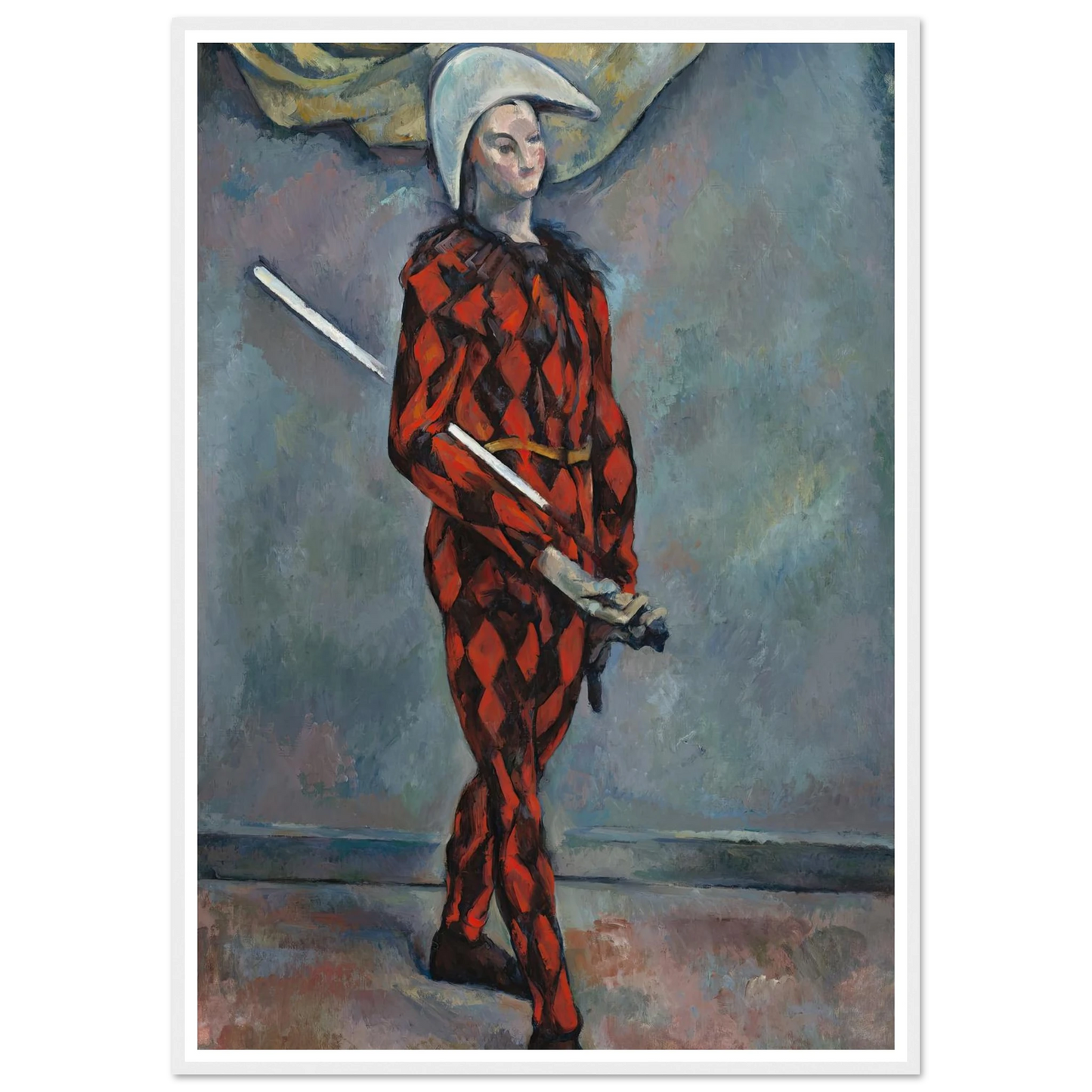 Harlequin (1888-1890) Art Print | Paul Cezanne - Framed Poster - 30x40 cm / 12x16″ - Black frame