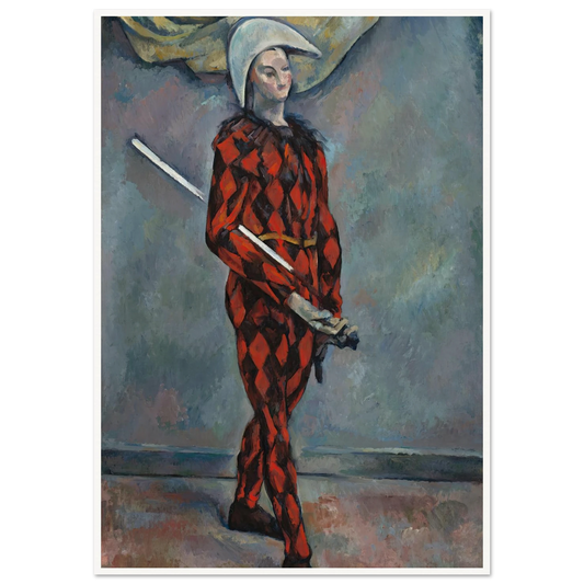 Harlequin (1888-1890) Art Print | Paul Cezanne - Framed Poster - 30x40 cm / 12x16″ - Black frame