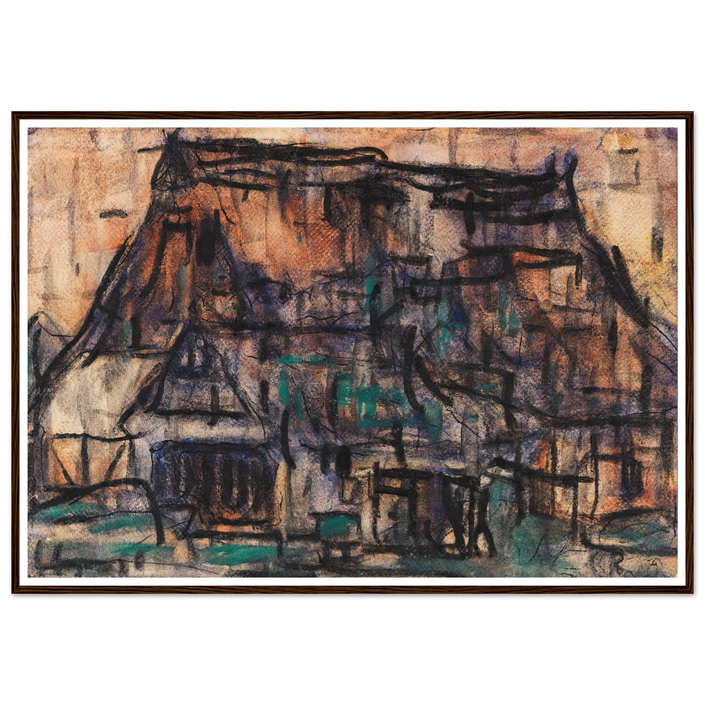 Haus in Soest (1920) Art Print | Christian Rohlfs - Framed Poster - 30x40 cm / 12x16″ - Black frame