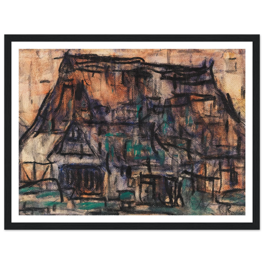 Haus in Soest (1920) Art Print | Christian Rohlfs - Framed Poster - 30x40 cm / 12x16″ - Black frame