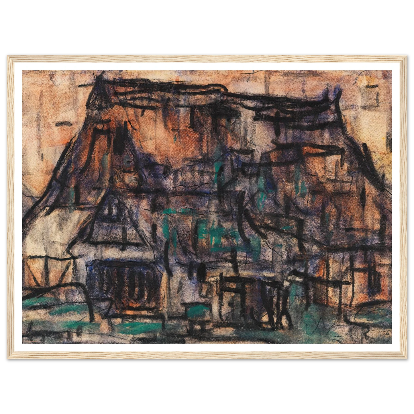Haus in Soest (1920) Art Print | Christian Rohlfs - Framed Poster - 30x40 cm / 12x16″ - Black frame
