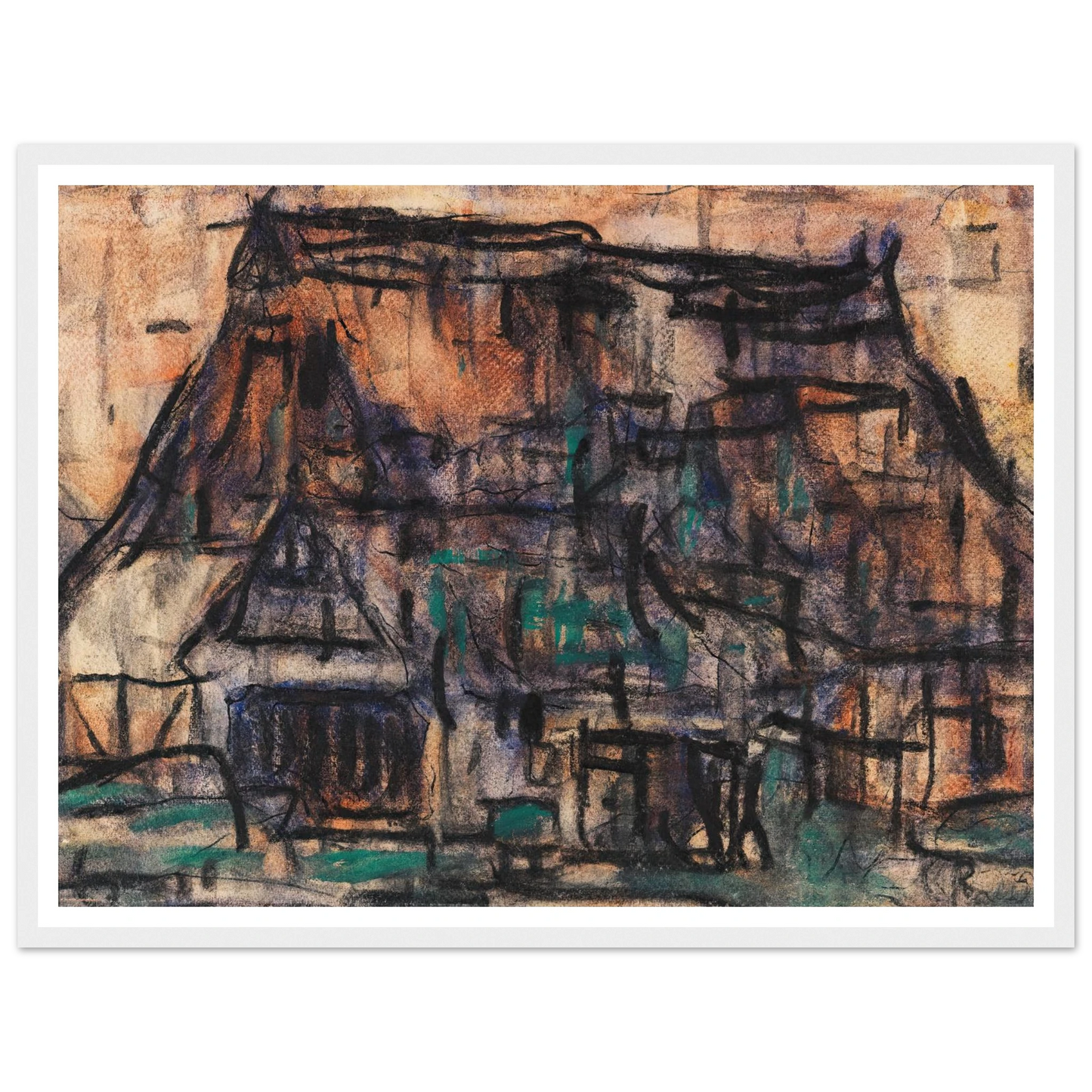 Haus in Soest (1920) Art Print | Christian Rohlfs - Framed Poster - 30x40 cm / 12x16″ - Black frame