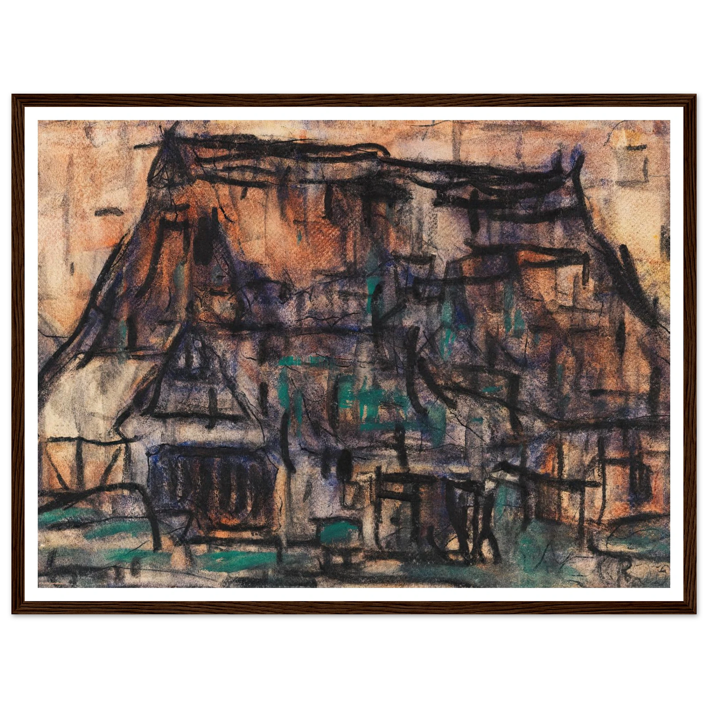 Haus in Soest (1920) Art Print | Christian Rohlfs - Framed Poster - 30x40 cm / 12x16″ - Black frame