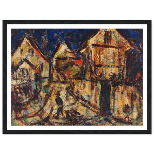 Häuser in Soest (1918) Art Print | Christian Rohlfs - Framed Poster - 30x40 cm / 12x16″ - Black frame
