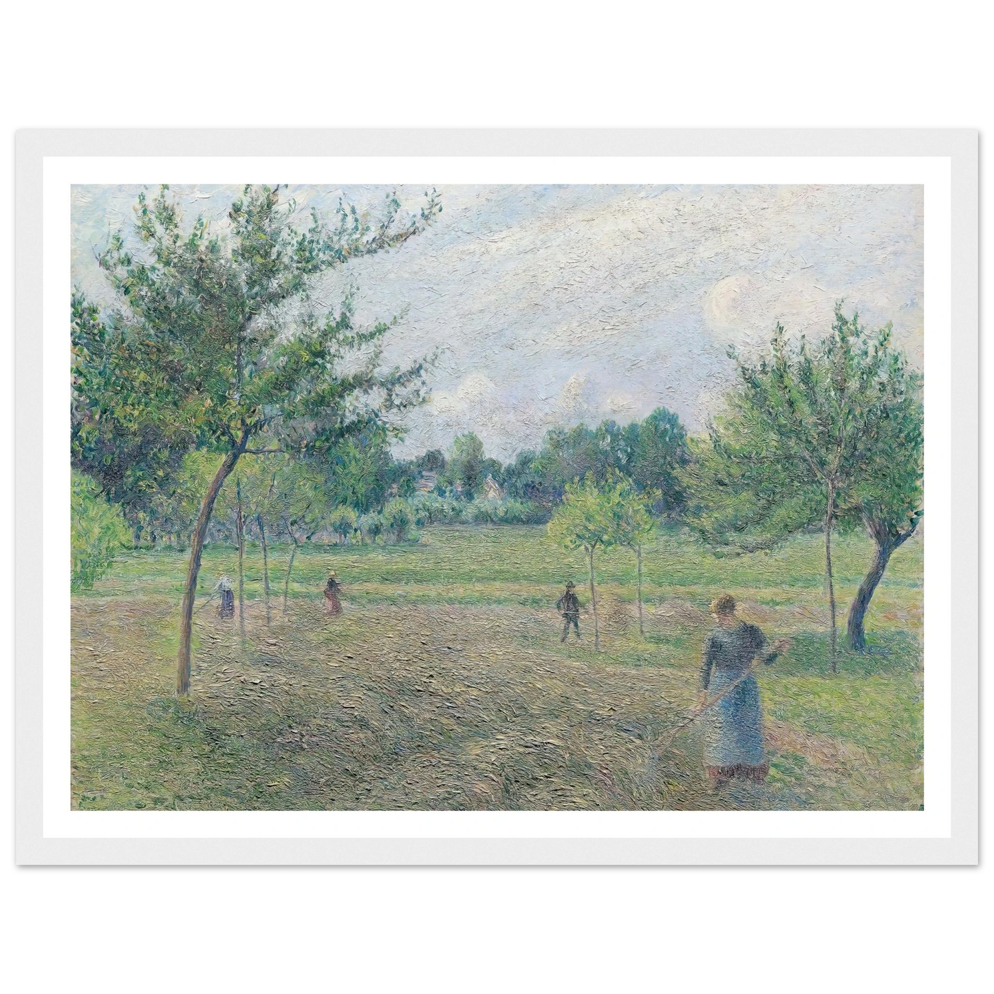Haymaking at Éragny (1892) Art Print | Camille Pissarro - Framed Poster - 30x40 cm / 12x16″ - Black frame