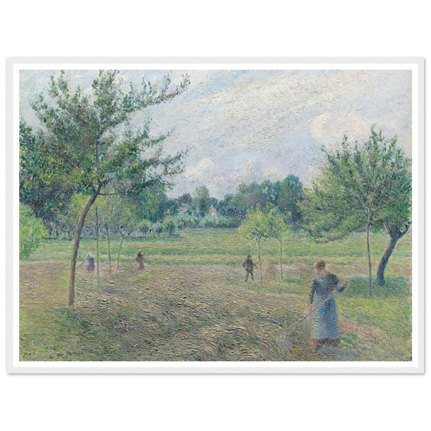 Haymaking at Éragny (1892) Art Print | Camille Pissarro - Framed Poster - 30x40 cm / 12x16″ - Black frame