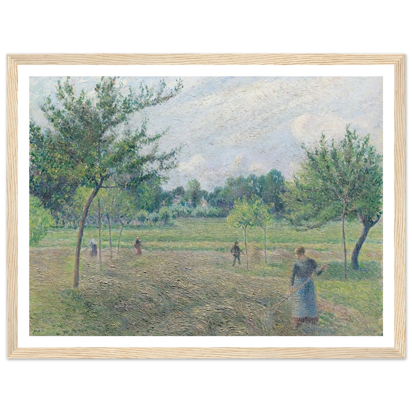 Haymaking at Éragny (1892) Art Print | Camille Pissarro - Framed Poster - 30x40 cm / 12x16″ - Black frame