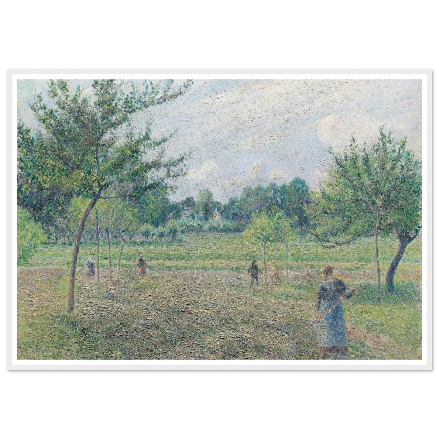 Haymaking at Éragny (1892) Art Print | Camille Pissarro - Framed Poster - 30x40 cm / 12x16″ - Black frame