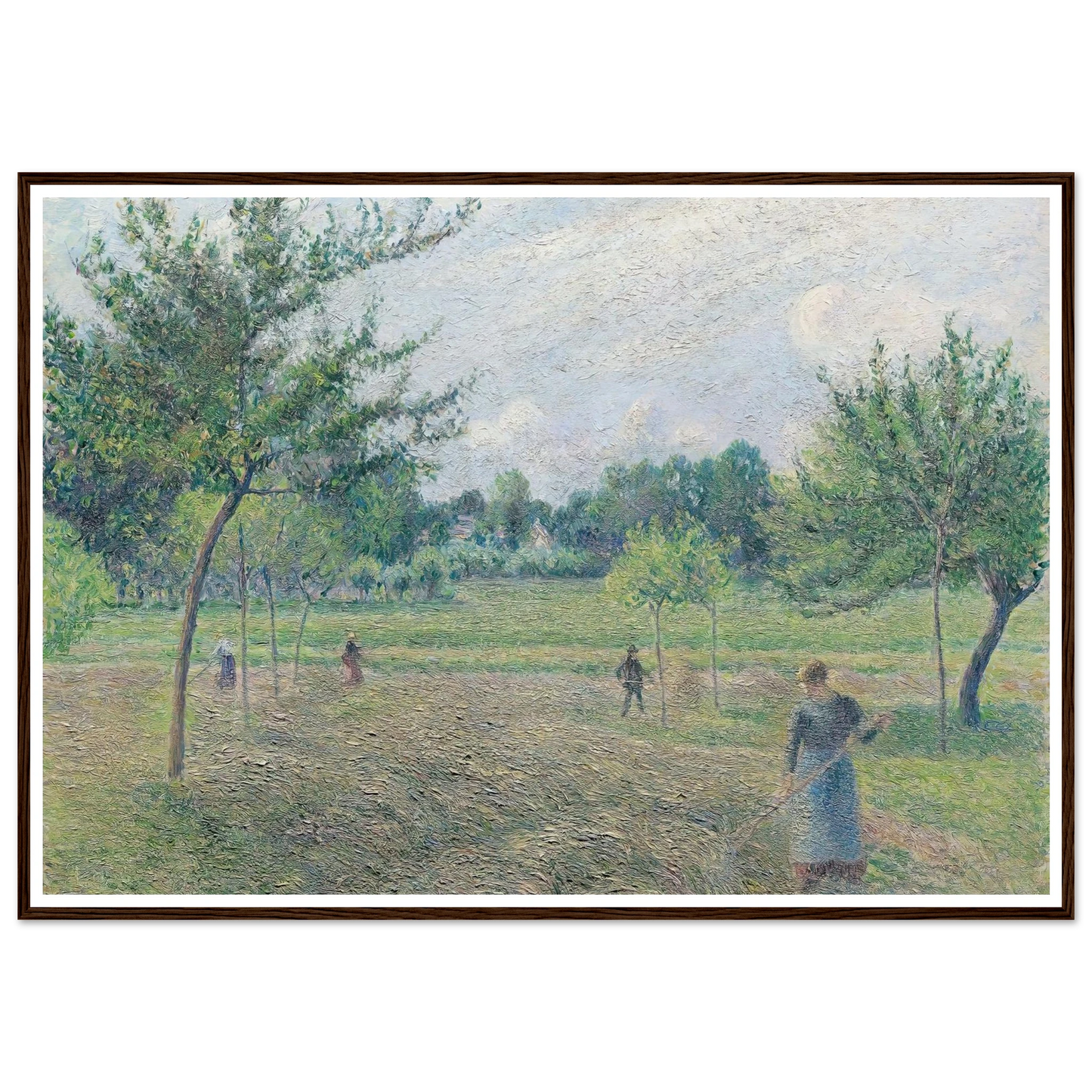 Haymaking at Éragny (1892) Art Print | Camille Pissarro - Framed Poster - 30x40 cm / 12x16″ - Black frame