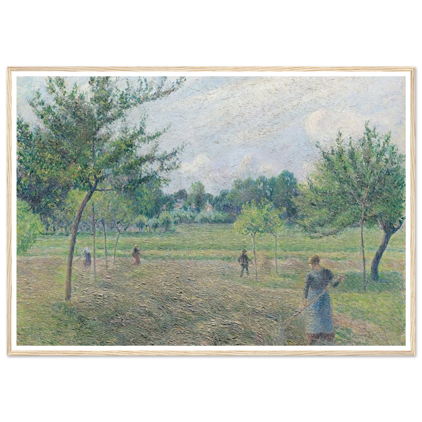Haymaking at Éragny (1892) Art Print | Camille Pissarro - Framed Poster - 30x40 cm / 12x16″ - Black frame