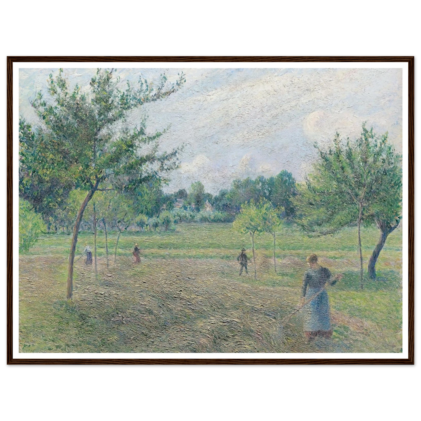 Haymaking at Éragny (1892) Art Print | Camille Pissarro - Framed Poster - 30x40 cm / 12x16″ - Black frame