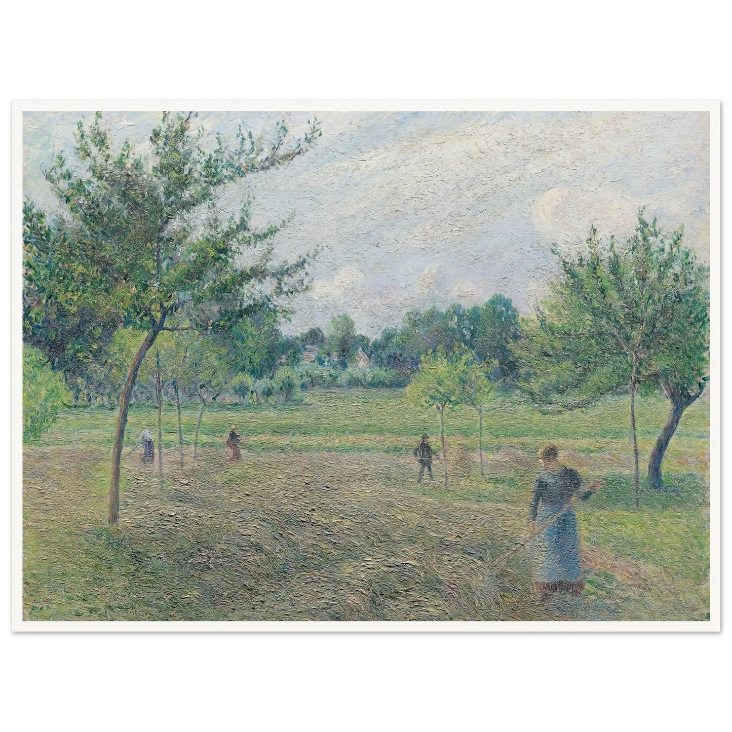 Haymaking at Éragny (1892) Art Print | Camille Pissarro - Framed Poster - 30x40 cm / 12x16″ - Black frame