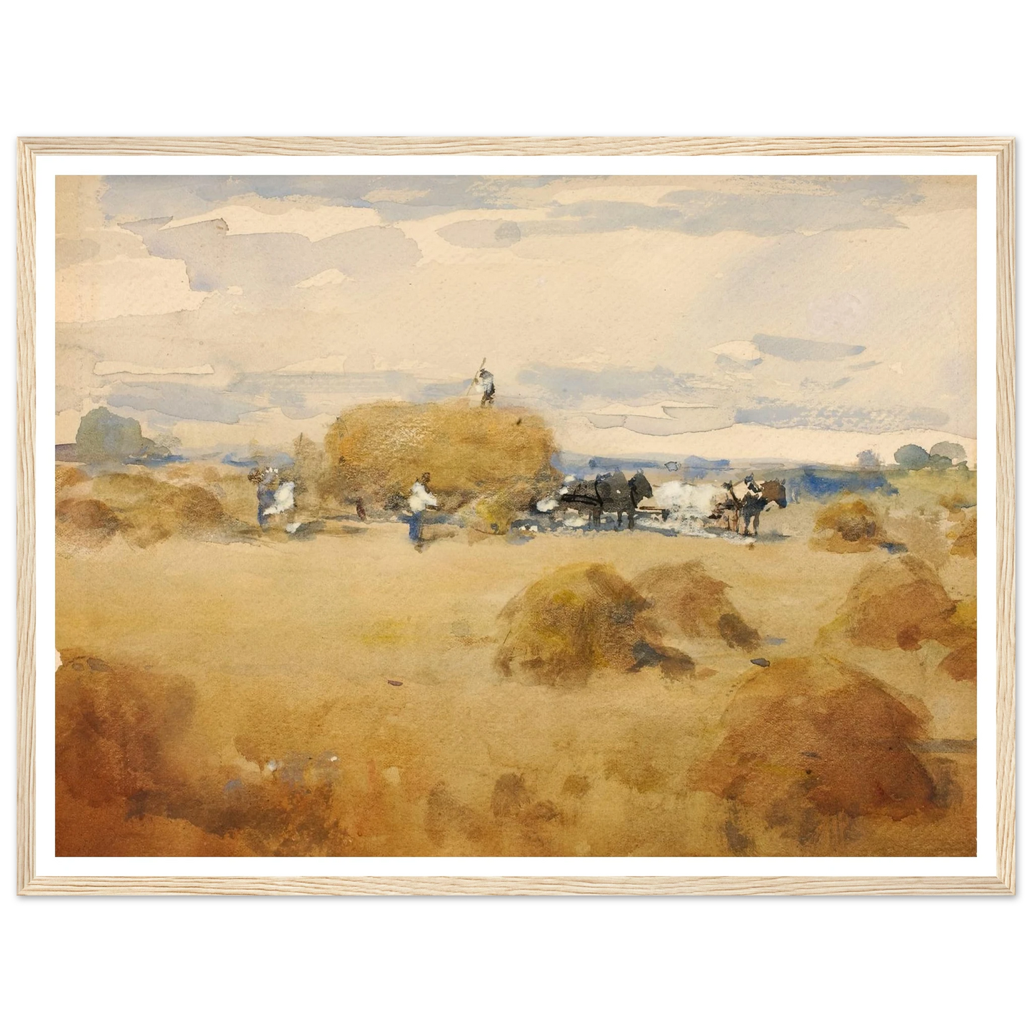 Haymaking Scene Art Print | William Henry Holmes - Framed Poster - 30x40 cm / 12x16″ - Black frame