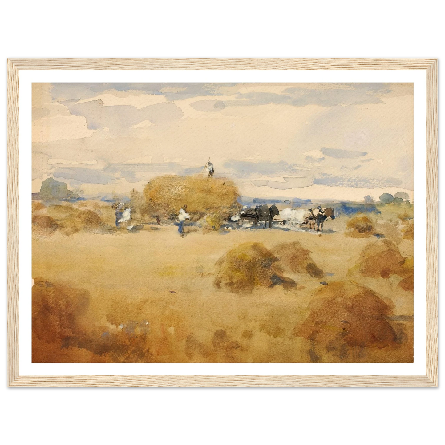 Haymaking Scene Art Print | William Henry Holmes - Framed Poster - 30x40 cm / 12x16″ - Black frame