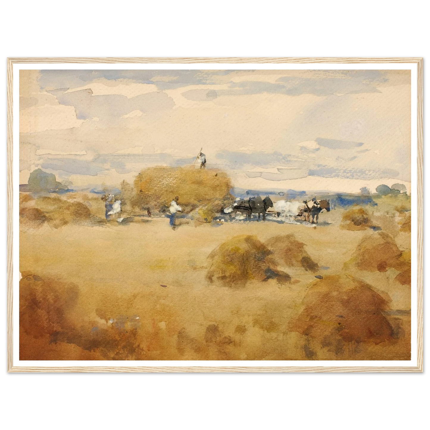 Haymaking Scene Art Print | William Henry Holmes - Framed Poster - 30x40 cm / 12x16″ - Black frame