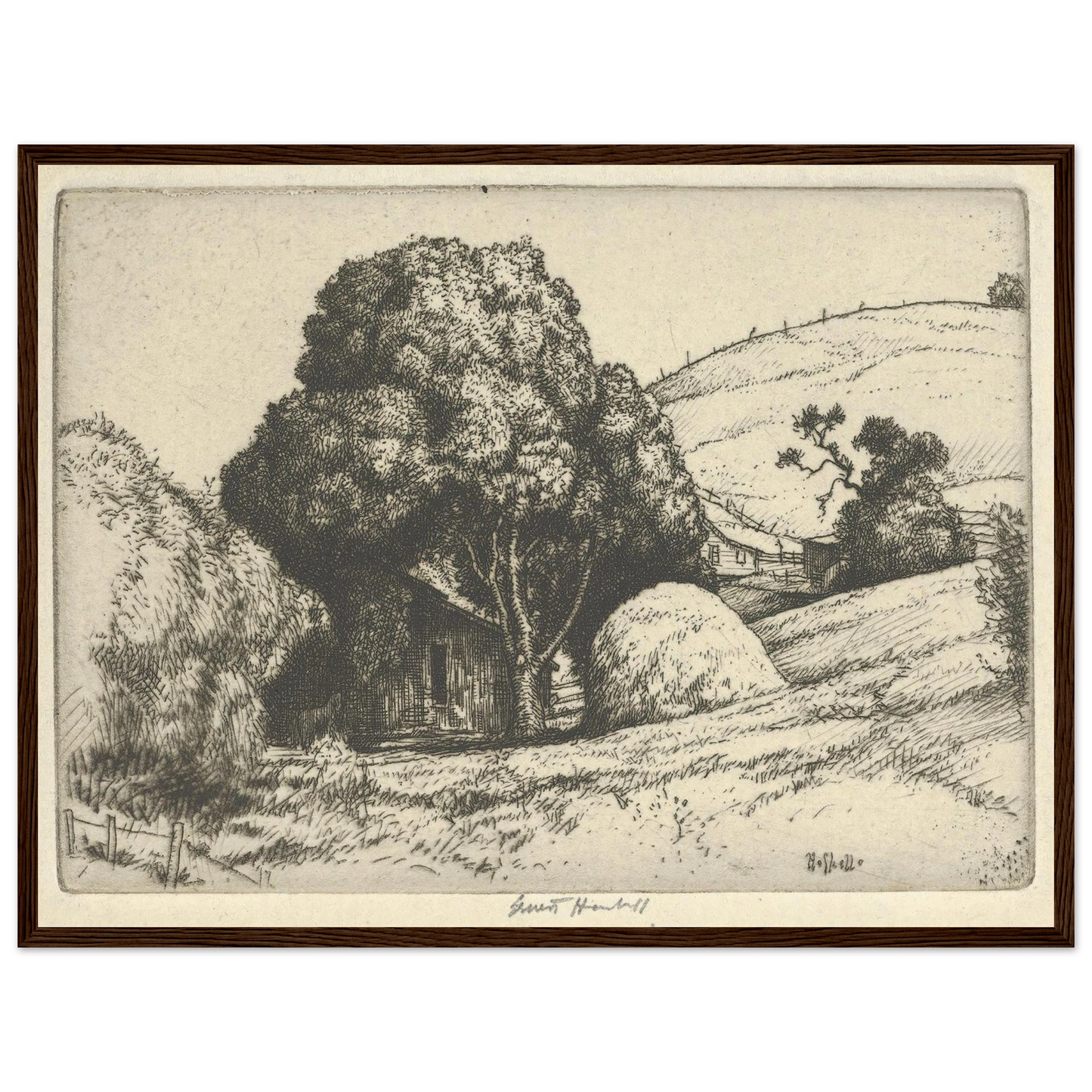 Haystack (1919) Art Print | Ernest Haskell - Framed Poster - 30x40 cm / 12x16″ - Black frame