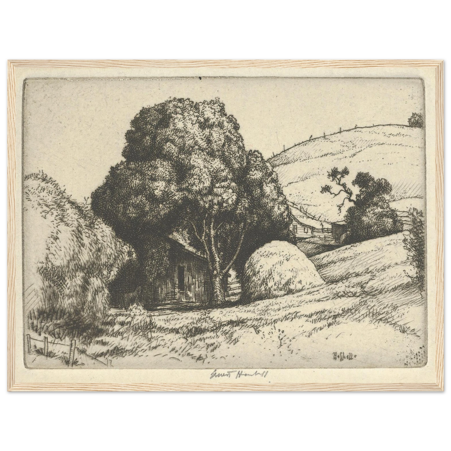 Haystack (1919) Art Print | Ernest Haskell - Framed Poster - 30x40 cm / 12x16″ - Black frame