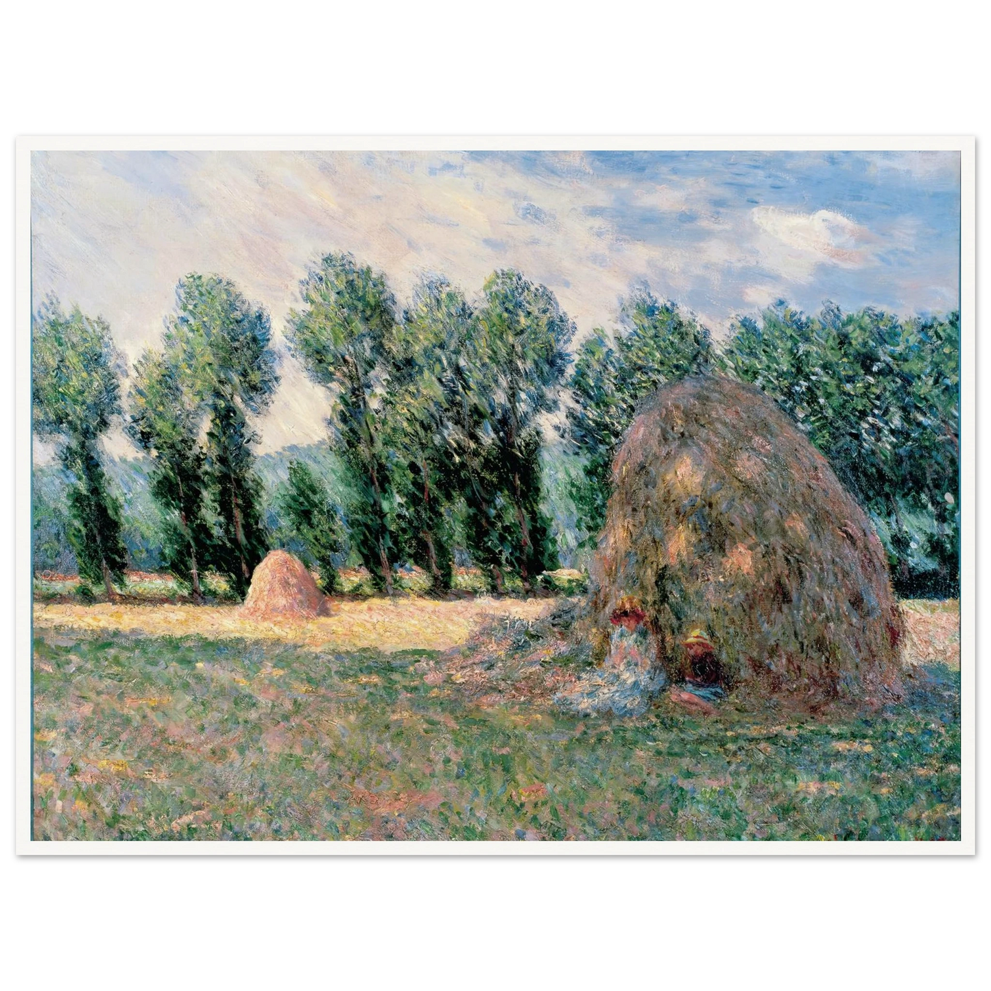 Haystacks (1885) Art Print | Claude Monet - Framed Poster - 30x40 cm / 12x16″ - Black frame