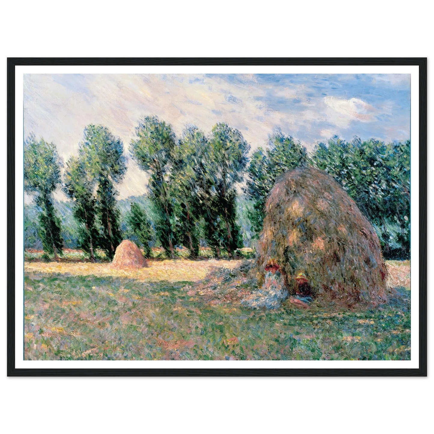 Haystacks (1885) Art Print | Claude Monet - Framed Poster - 30x40 cm / 12x16″ - Black frame