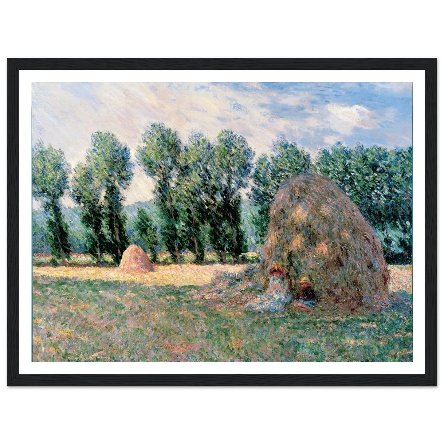 Haystacks (1885) Art Print | Claude Monet - Framed Poster - 30x40 cm / 12x16″ - Black frame