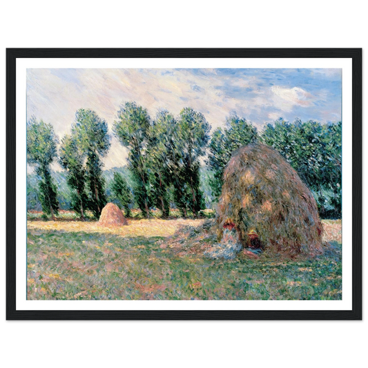 Haystacks (1885) Art Print | Claude Monet - Framed Poster - 30x40 cm / 12x16″ - Black frame