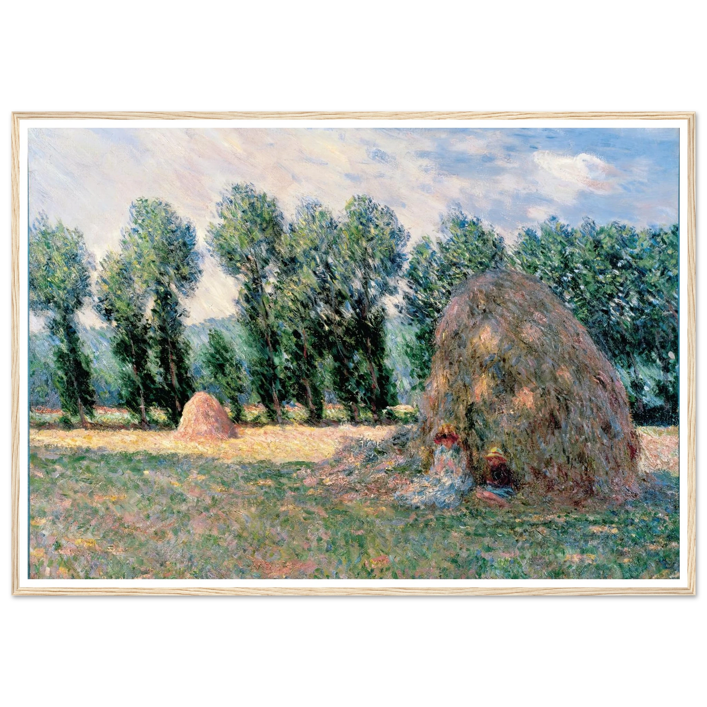 Haystacks (1885) Art Print | Claude Monet - Framed Poster - 30x40 cm / 12x16″ - Black frame