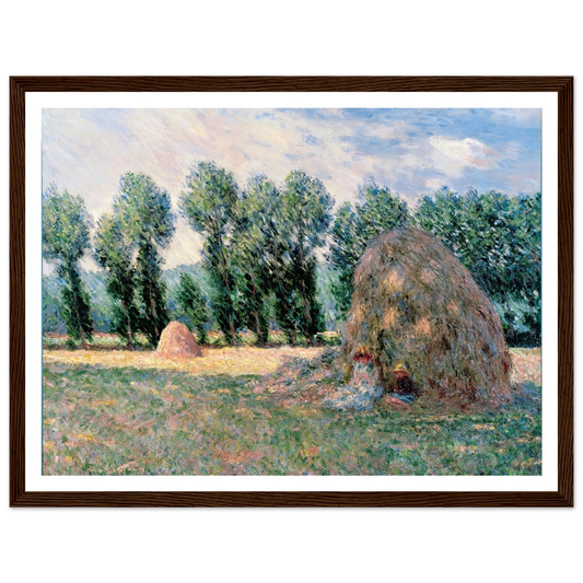 Haystacks (1885) Art Print | Claude Monet - Framed Poster - 30x40 cm / 12x16″ - Black frame