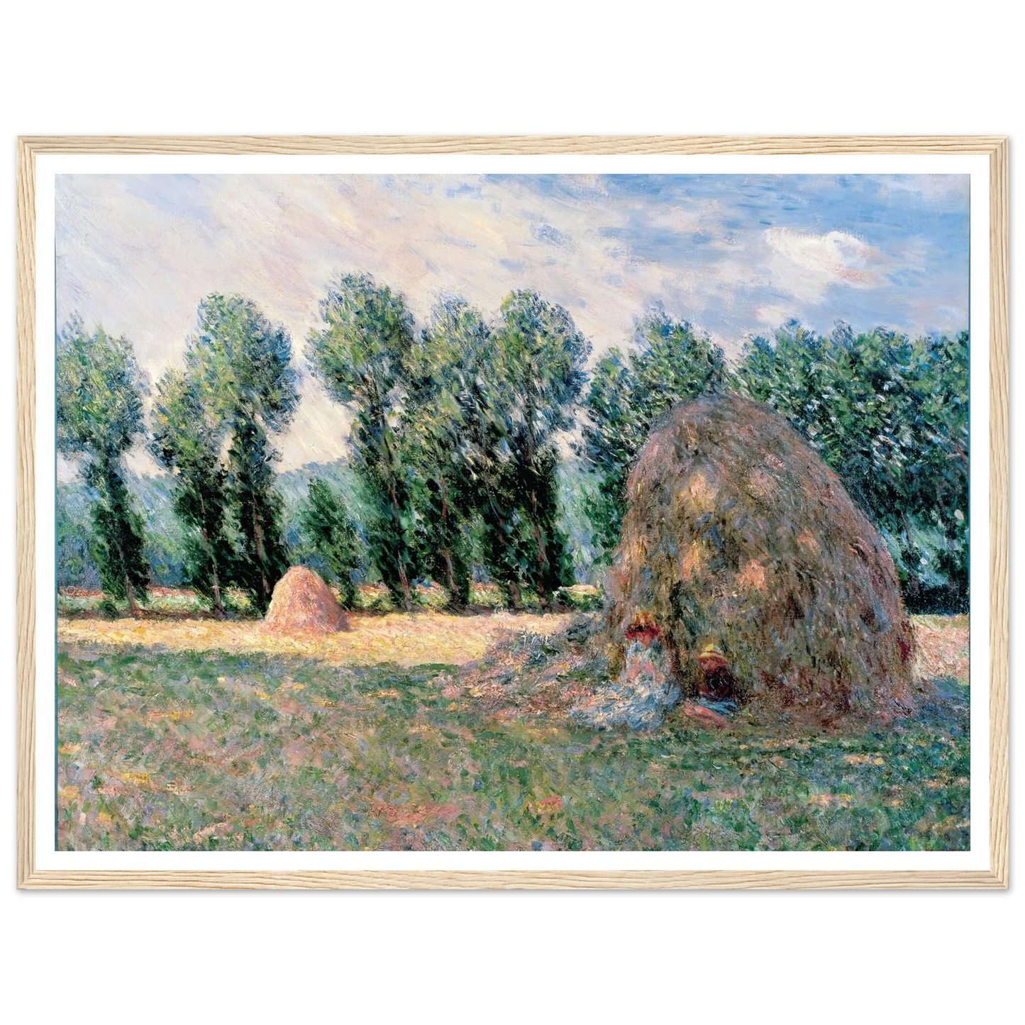 Haystacks (1885) Art Print | Claude Monet - Framed Poster - 30x40 cm / 12x16″ - Black frame