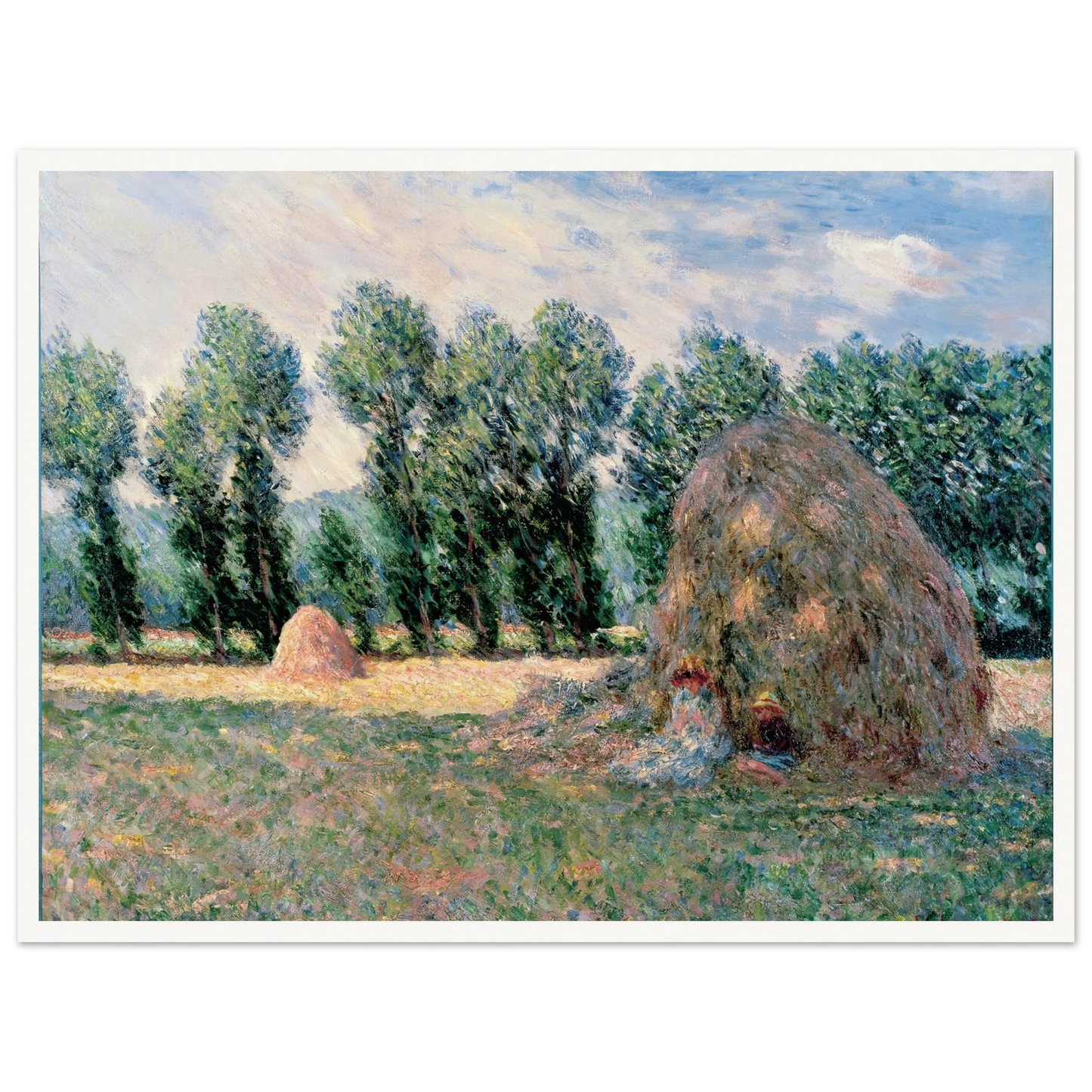 Haystacks (1885) Art Print | Claude Monet - Framed Poster - 30x40 cm / 12x16″ - Black frame