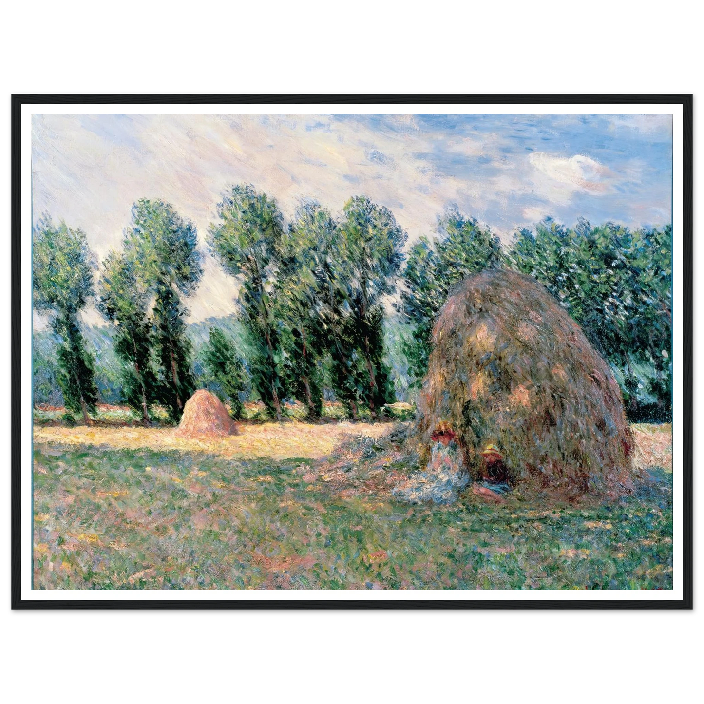Haystacks (1885) Art Print | Claude Monet - Framed Poster - 30x40 cm / 12x16″ - Black frame