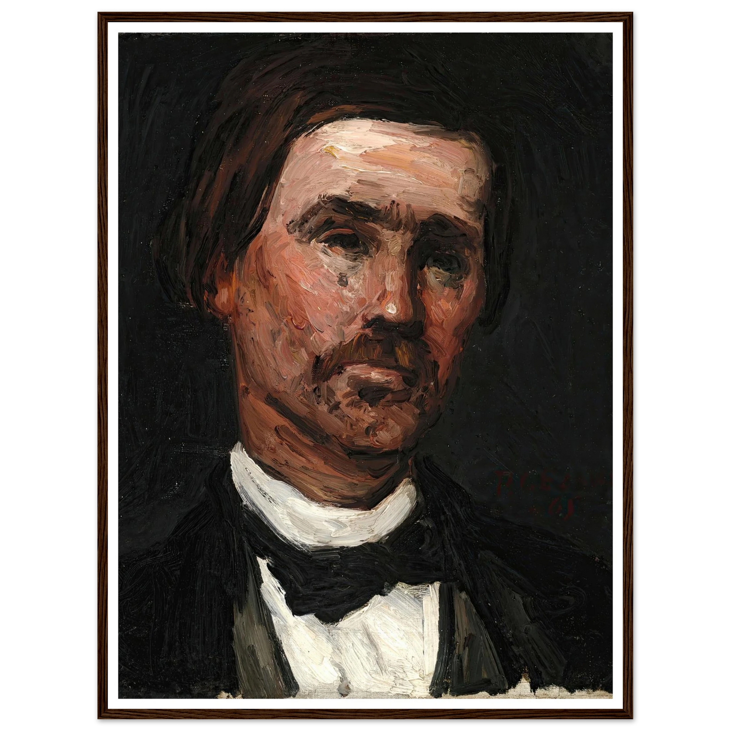 Head Of A Man (1865) Art Print | Paul Cezanne - Framed Poster - 30x40 cm / 12x16″ - Black frame