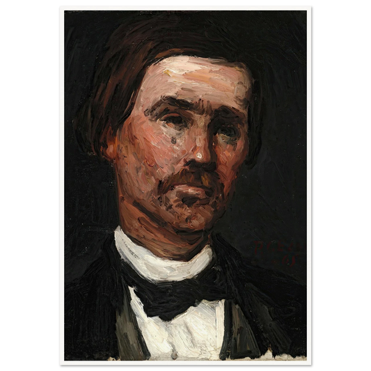 Head Of A Man (1865) Art Print | Paul Cezanne - Framed Poster - 30x40 cm / 12x16″ - Black frame