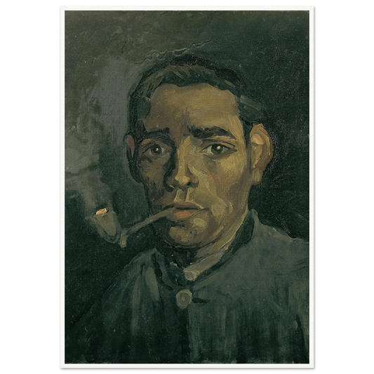 Head Of A Man Art Print | Vincent van Gogh - Framed Poster - 30x40 cm / 12x16″ - Black frame