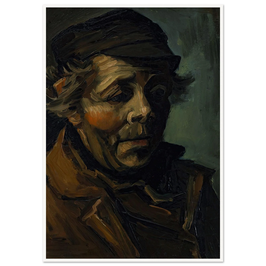 Head Of A Peasant (1884) Art Print | Vincent van Gogh - Framed Poster - 30x40 cm / 12x16″ - Black frame