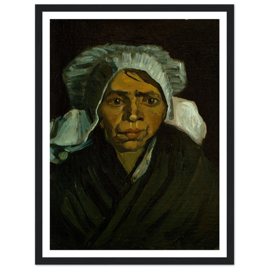 Head of a Peasant Woman (1884) Art Print | Vincent van Gogh - Framed Poster - 30x40 cm / 12x16″ - Black frame
